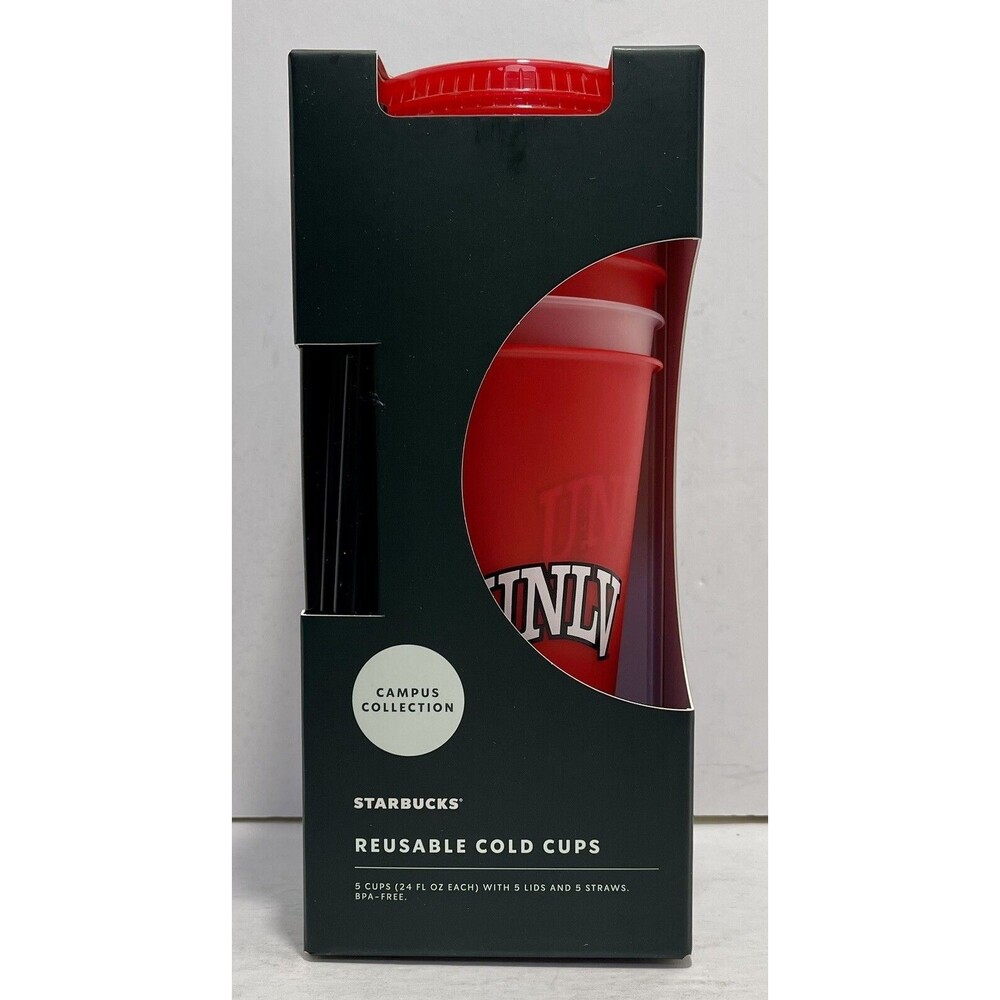 Starbucks-2022 Campus Collection UNLV Reusable Cold Cups-Set of 5 24oz NIB